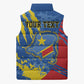 Personalized DR Congo Independence Day Sleeveless Puffer Jacket Congo-Kinshasa Leopard