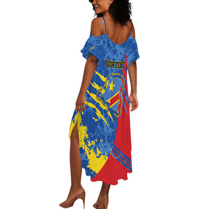 Personalized DR Congo Independence Day Summer Maxi Dress Congo-Kinshasa Leopard