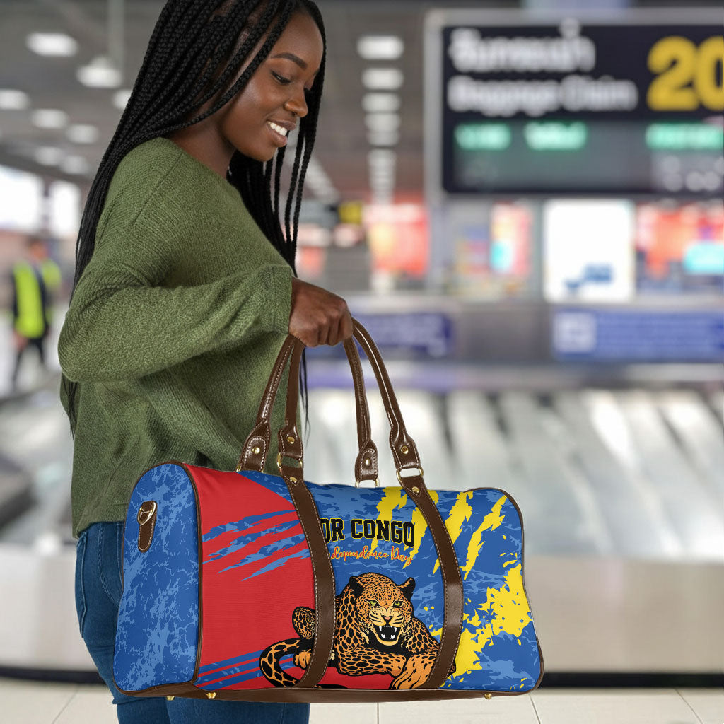 DR Congo Independence Day Travel Bag Congo-Kinshasa Leopard