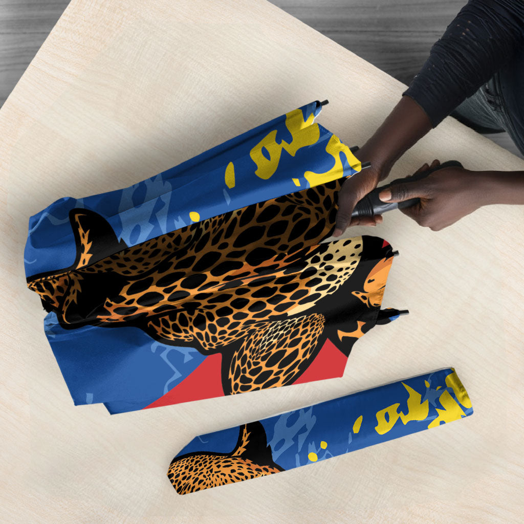 DR Congo Independence Day Umbrella Congo-Kinshasa Leopard