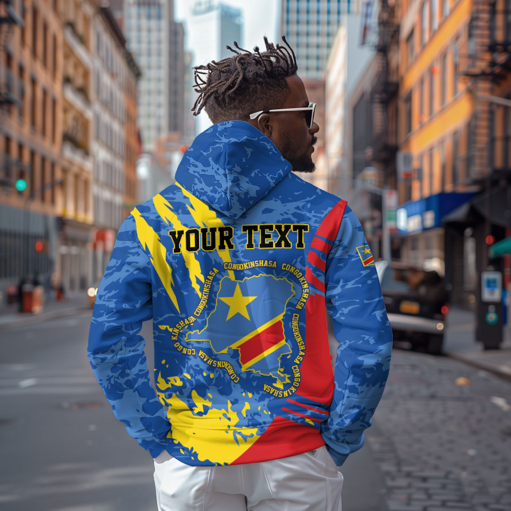 Personalized DR Congo Independence Day Zip Hoodie Congo-Kinshasa Leopard