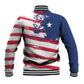 Liberia Flag Baseball Jacket Grunge Stylized
