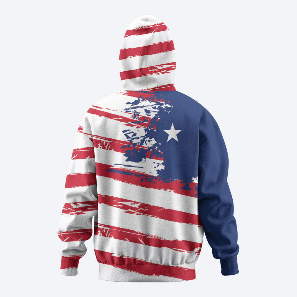Liberia Flag Hoodie Grunge Stylized