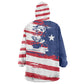 Liberia Flag Kid Wearable Blanket Hoodie Grunge Stylized