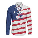 Liberia Flag Long Sleeve Button Shirt Grunge Stylized