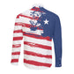 Liberia Flag Long Sleeve Button Shirt Grunge Stylized