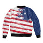 Liberia Flag Sleeve Zip Bomber Jacket Grunge Stylized
