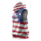 Liberia Flag Sleeveless Hoodie Grunge Stylized