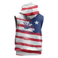 Liberia Flag Sleeveless Zip Hoodie Grunge Stylized