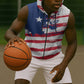 Liberia Flag Sleeveless Zip Hoodie Grunge Stylized