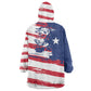 Liberia Flag Wearable Blanket Hoodie Grunge Stylized