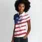Liberia Flag Women Polo Shirt Grunge Stylized