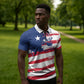 Liberia Flag Zipper Polo Shirt Grunge Stylized