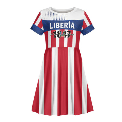 Personalized Liberia 1847 Kid Short Sleeve Dress Happy Independence Day