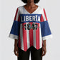 Personalized Liberia 1847 Kimono Sleeve Blouse Happy Independence Day