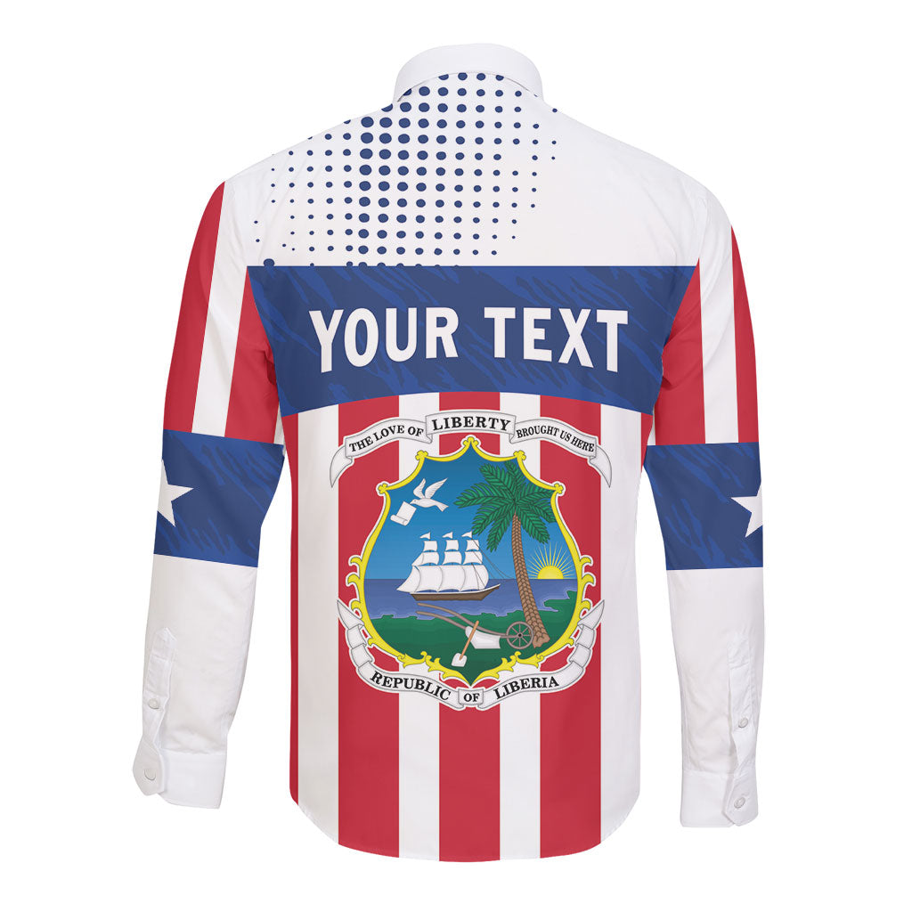 Personalized Liberia 1847 Long Sleeve Button Shirt Happy Independence Day