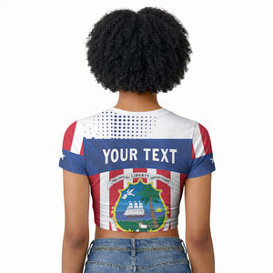 Personalized Liberia 1847 Raglan Cropped T shirt Happy Independence Day