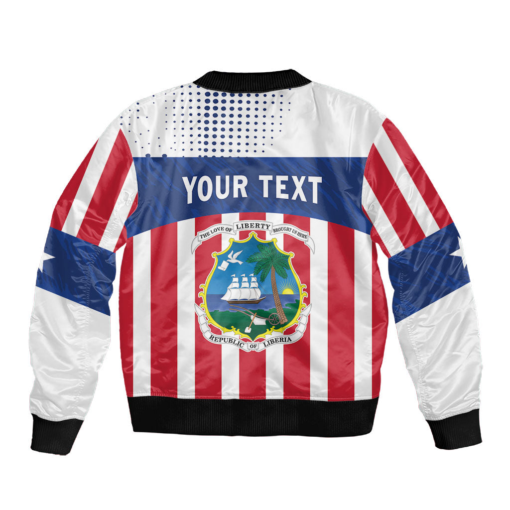 Personalized Liberia 1847 Sleeve Zip Bomber Jacket Happy Independence Day