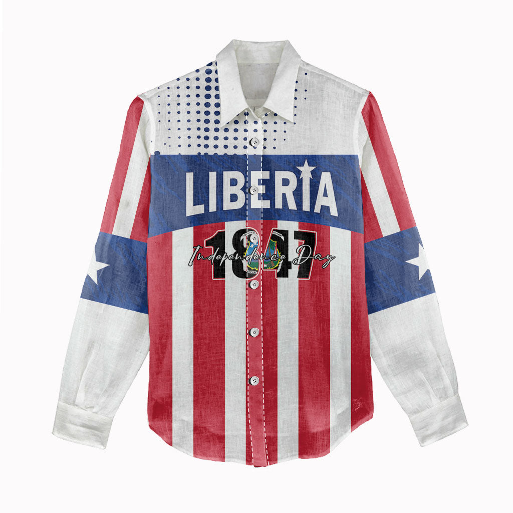Personalized Liberia 1847 Women Casual Shirt Happy Independence Day
