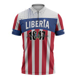 Personalized Liberia 1847 Zipper Polo Shirt Happy Independence Day