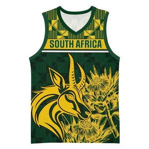 Custom South Africa Rugby Basketball Jersey - Go Springboks with African Pattern - African Pride