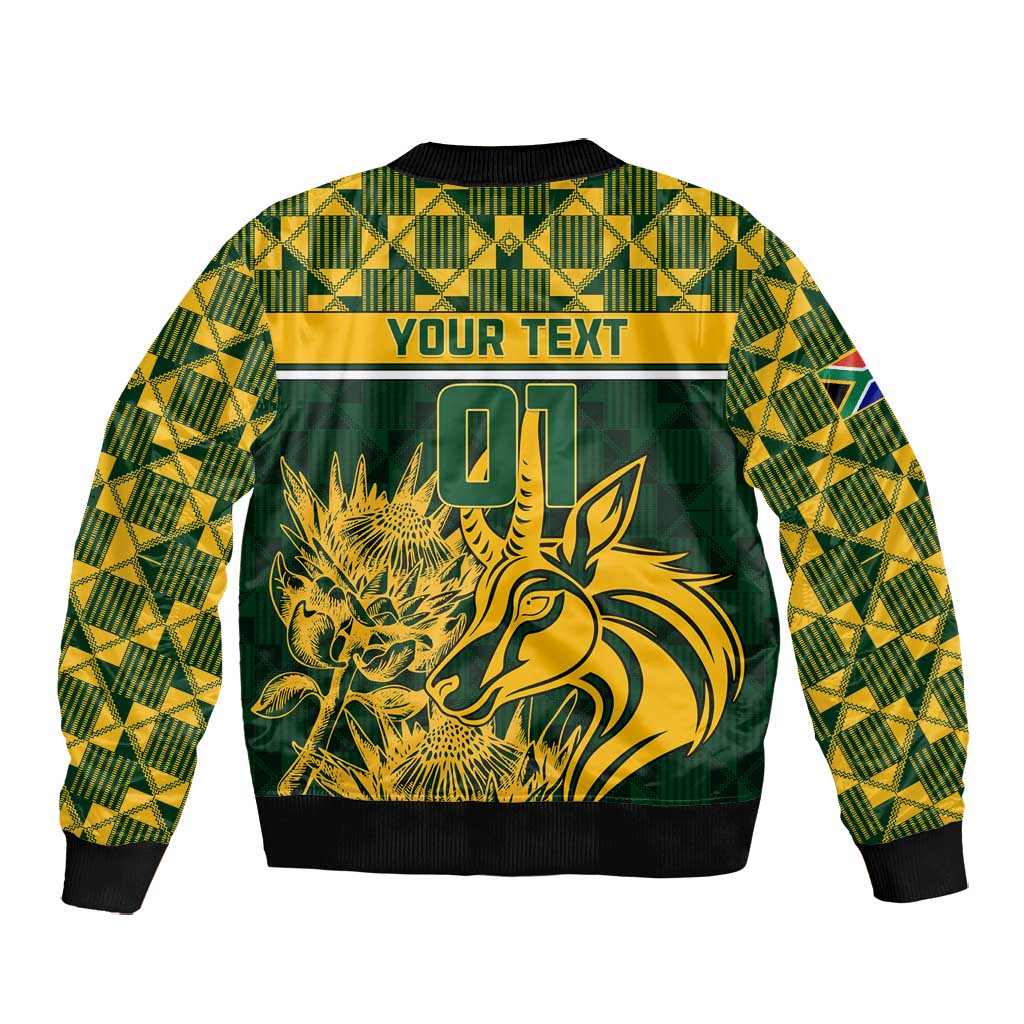 Custom South Africa Rugby Bomber Jacket - Go Springboks with African Pattern