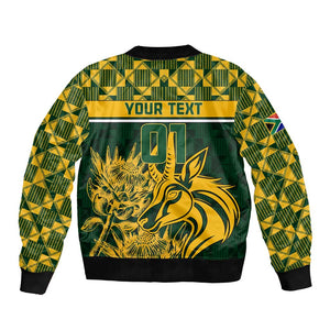 Custom South Africa Rugby Bomber Jacket - Go Springboks with African Pattern