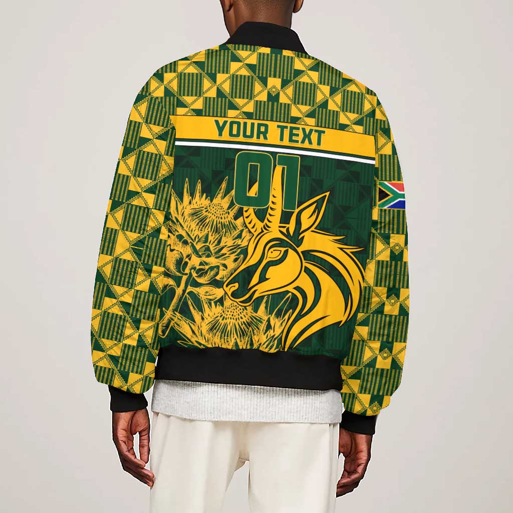 Custom South Africa Rugby Bomber Jacket - Go Springboks with African Pattern