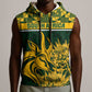 Custom South Africa Rugby Sleeveless Hoodie - Go Springboks with African Pattern - African Pride