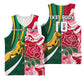 Custom South Africa and England Rugby Basketball Jersey - The Red Rose with Protea Pattern - African Pride