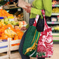 South Africa and England Rugby Grocery Bag - The Red Rose with Protea Pattern