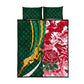 South Africa and England Rugby Quilt Bed Set - The Red Rose with Protea Pattern