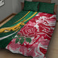 South Africa and England Rugby Quilt Bed Set - The Red Rose with Protea Pattern