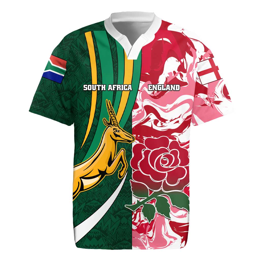 Red Roses Rugby Jumper Custom South Africa and England Rugby Rugby Jersey - The Red Rose with ...