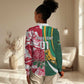 Custom South Africa and England Rugby Women Casual Shirt - The Red Rose with Protea Pattern LT01