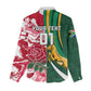 Custom South Africa and England Rugby Women Casual Shirt - The Red Rose with Protea Pattern LT01