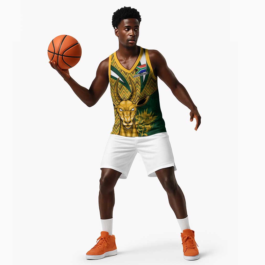 Custom South Africa Rugby Basketball Jersey - Come On Bokke, Champion World Cup - African Pride
