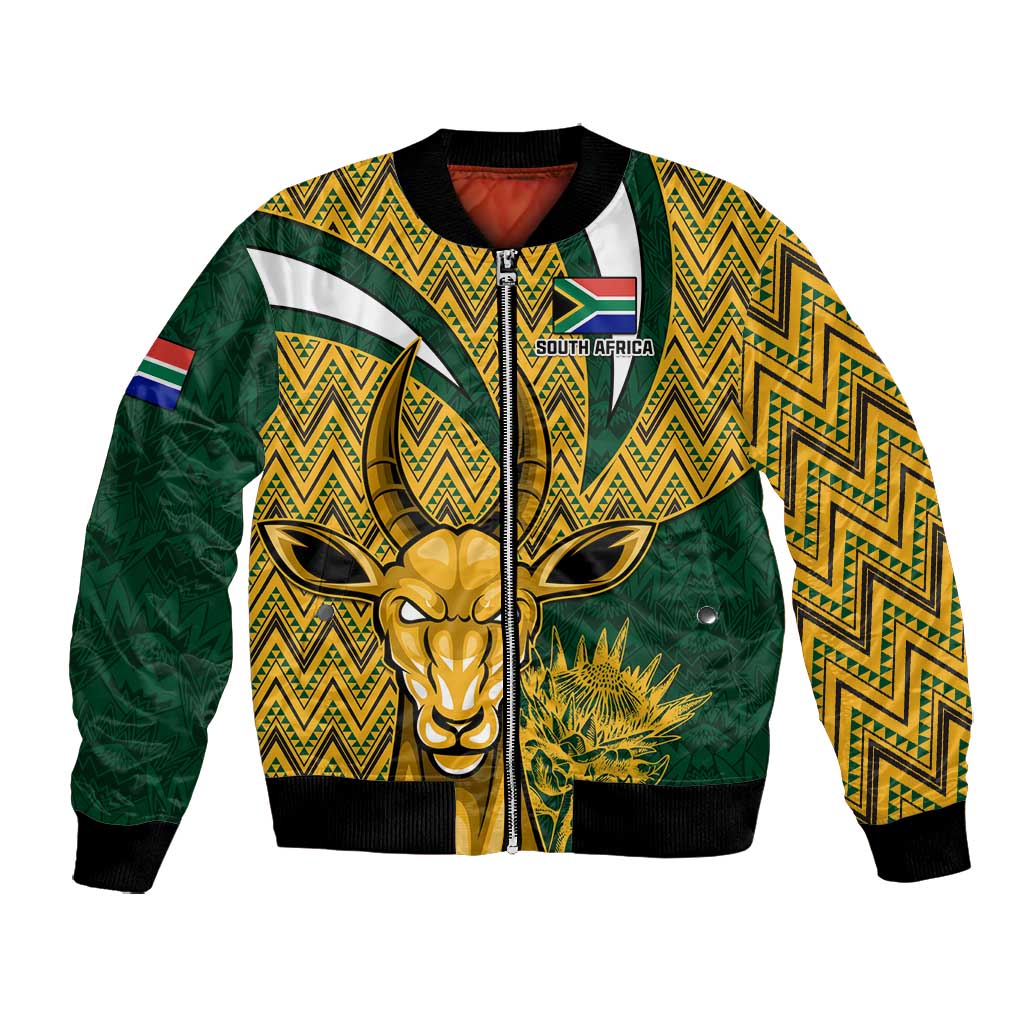 Custom South Africa Rugby Bomber Jacket - Come On Bokke, Champion World Cup
