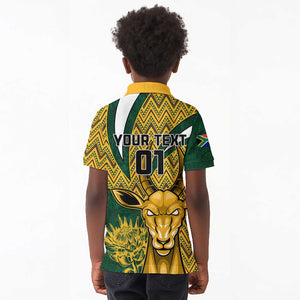 Custom South Africa Rugby Kid Polo Shirt - Come On Bokke, Champion World Cup