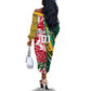 Custom South Africa Rugby Off The Shoulder Long Sleeve Dress - Come On Bokke, Champion World Cup