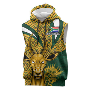 Custom South Africa Rugby Sleeveless Hoodie - Come On Bokke, Champion World Cup - African Pride