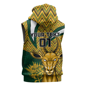 Custom South Africa Rugby Sleeveless Hoodie - Come On Bokke, Champion World Cup - African Pride