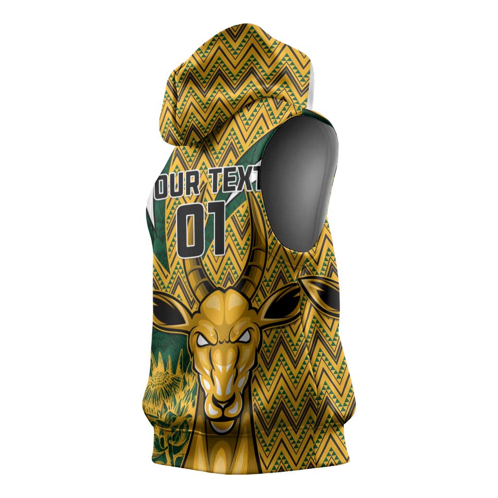 Custom South Africa Rugby Sleeveless Hoodie - Come On Bokke, Champion World Cup - African Pride