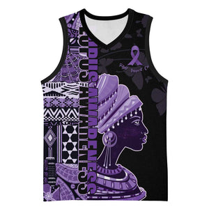 Personalized African Lady Lupus Awareness Basketball Jersey Fight Support Cure