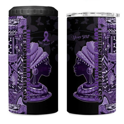 Personalized African Lady Lupus Awareness 4 in 1 Can Cooler Tumbler Fight Support Cure