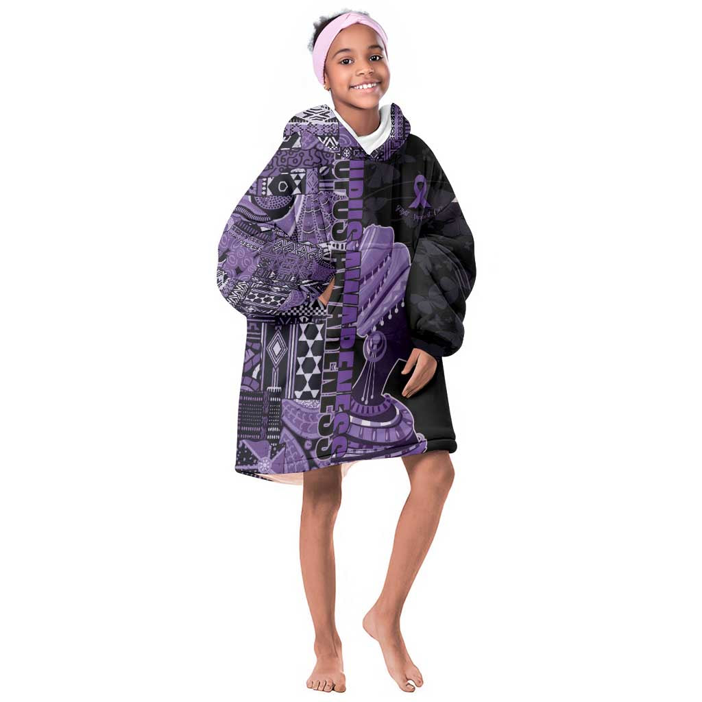 Personalized African Lady Lupus Awareness Kid Wearable Blanket Hoodie Fight Support Cure