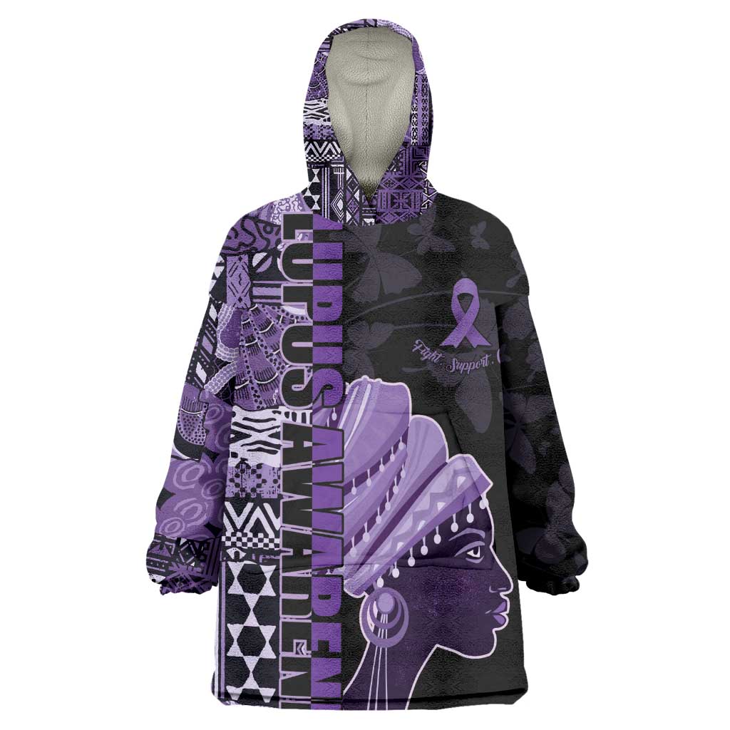 Personalized African Lady Lupus Awareness Kid Wearable Blanket Hoodie Fight Support Cure