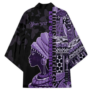 Personalized African Lady Lupus Awareness Kimono Fight Support Cure