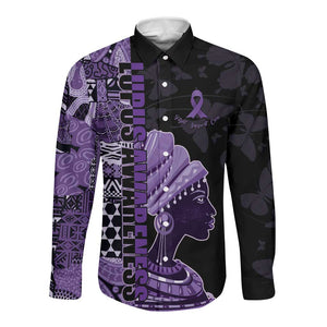 Personalized African Lady Lupus Awareness Long Sleeve Button Shirt Fight Support Cure