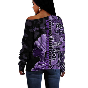 Personalized African Lady Lupus Awareness Off Shoulder Sweater Fight Support Cure